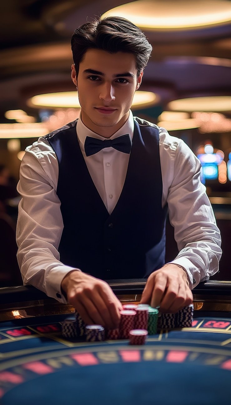 Live roulette table with dealer and wheel displayed on nova126 login mobile app